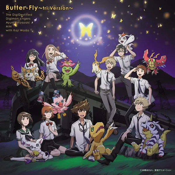 Butter-Fly ~tri.Version~ / The DigiDestined, Digimon singers, Ayumi Miyazaki, AiM with Koji Wada